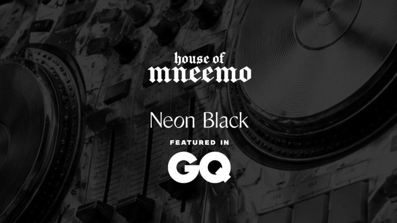 House of MNEEMO x Neon Black takeover artwork, featured in GQ