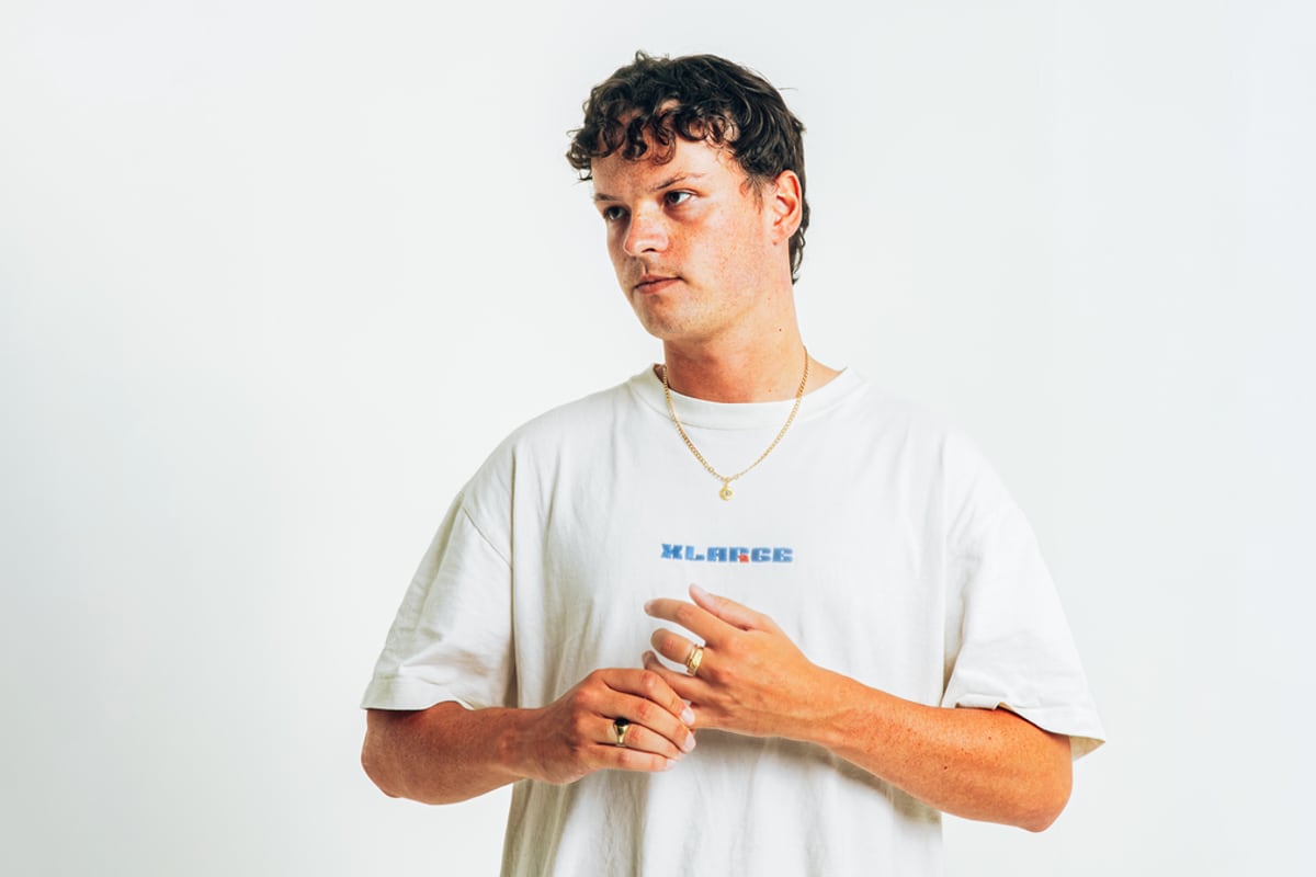 MPH (Myles Fairbairn), the Canterbury UK garage and bassline producer, in a white tee