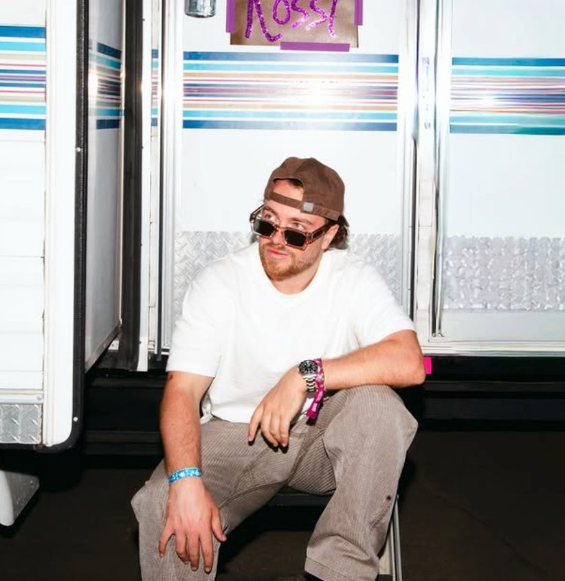 Rossi. backstage at Boiler Room London on 13 May 2026, photographed before his debut broadcast set.