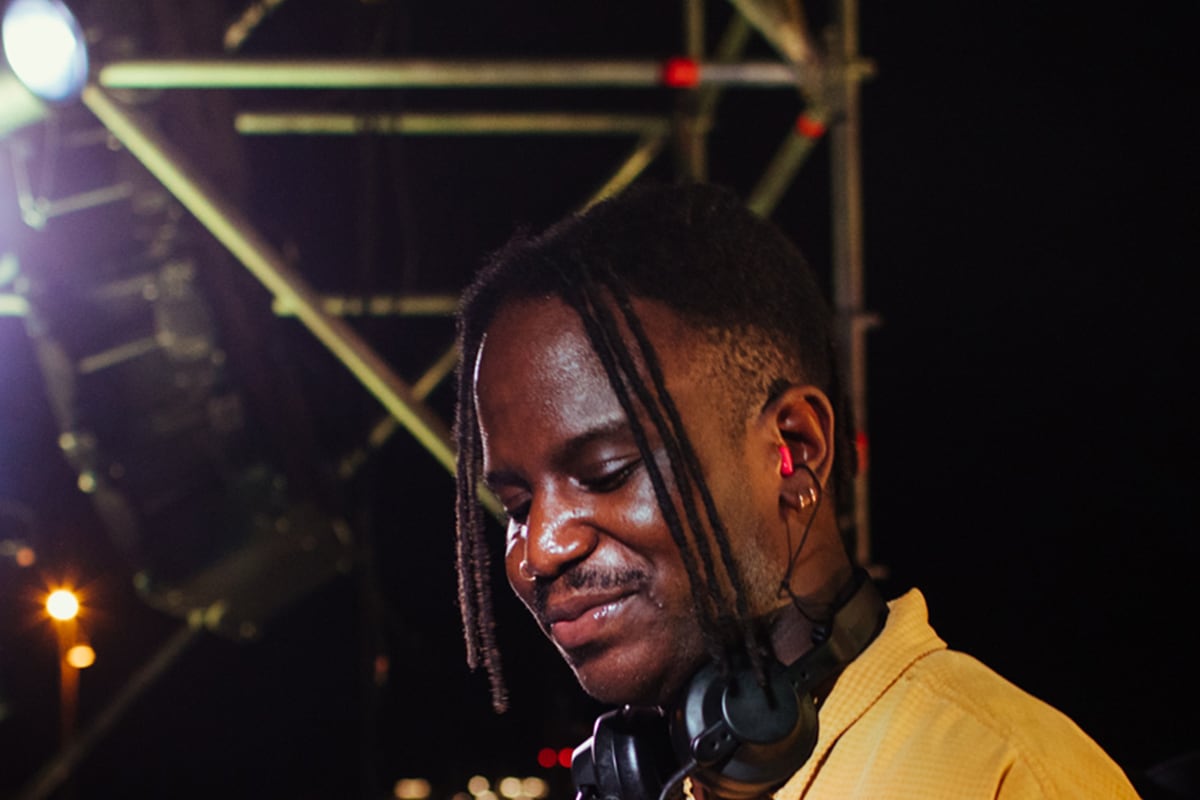 salute, the Vienna-born, Manchester-based producer, in a mustard shirt at the decks