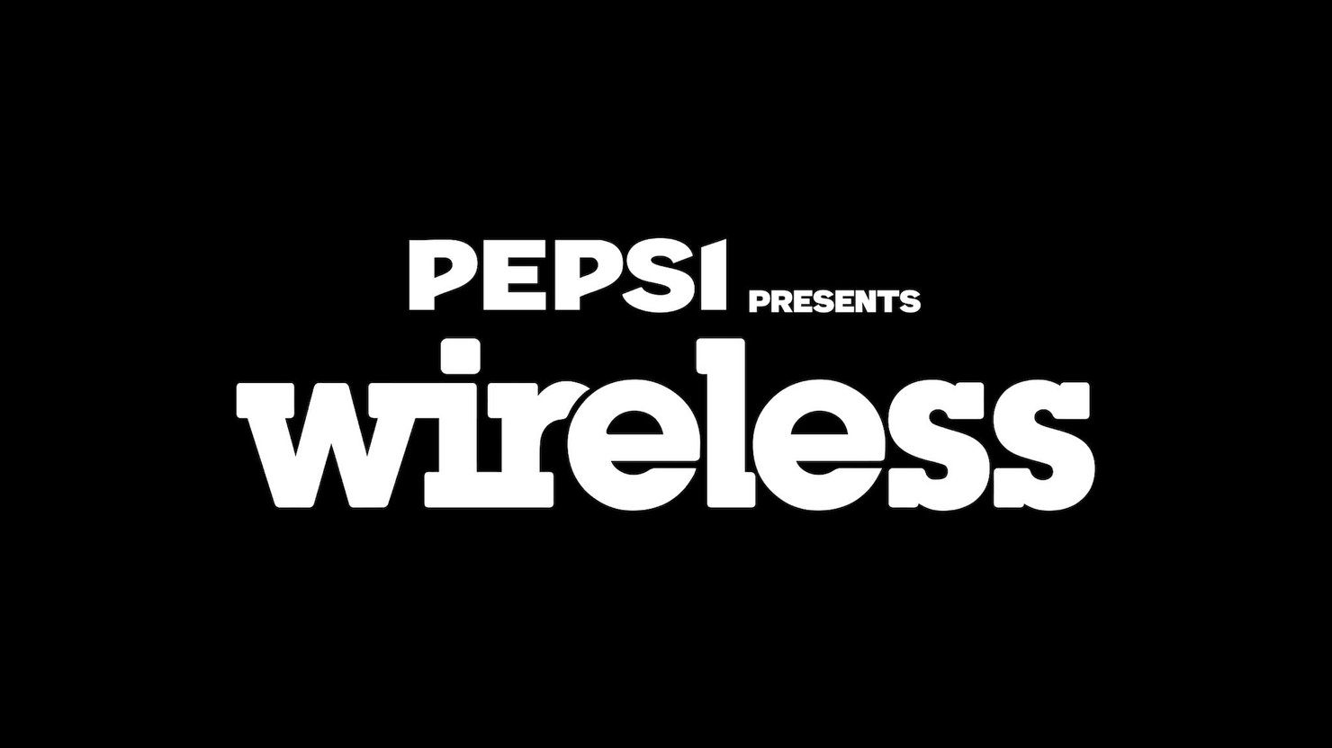 White text on a black background: “PEPSI PRESENTS wireless”. The logo in the background creates a modern, stylish mood.